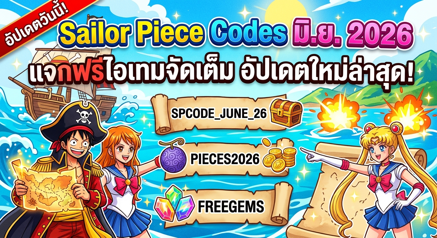 Sailor Piece Codes มิถุนายน 2026 แจกฟรีไอเทมจัดเต็ม อัปเดตใหม่ล่าสุด